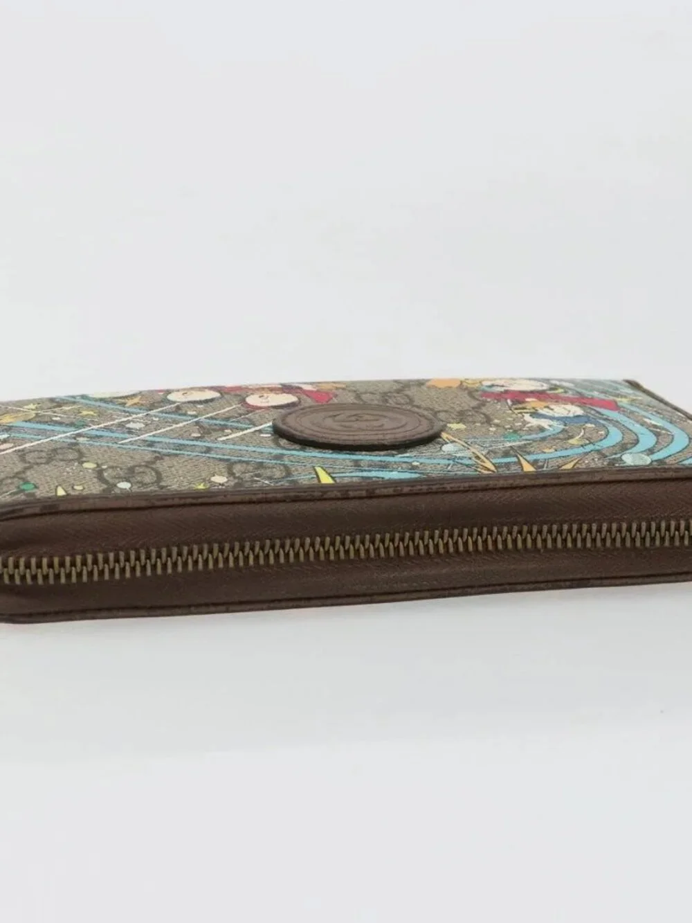GUCCI GG Supreme Wallet PVC Beige 647940 Auth 186699A